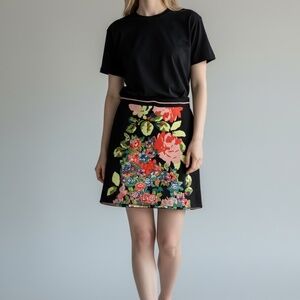 Anthropologie HWR Knit Floral Pencil Skirt